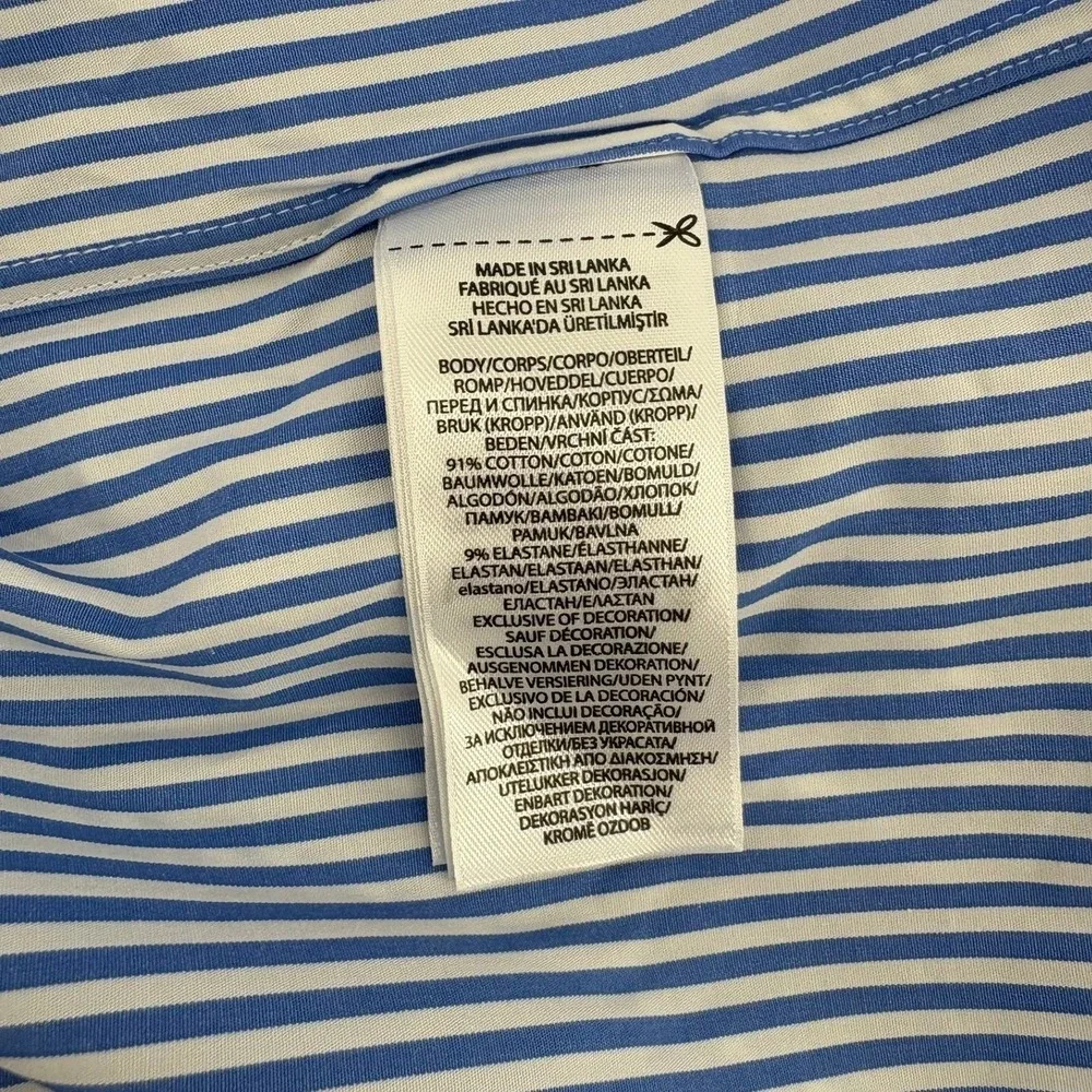 Polo Ralph Lauren Mens 3XB Blue White Striped Stretch Button Down Shirt NWT
